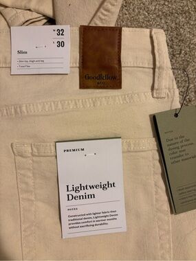 Goodfellow & Co Slim Lightweight Denim Jeans - Cream